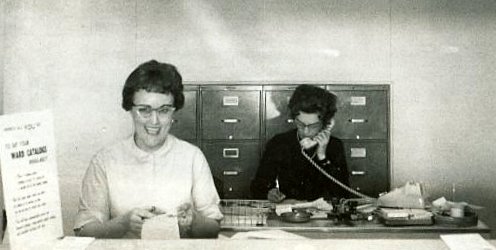 Woolworth, NY The office. Helen Carder-Kinney is on the phone.